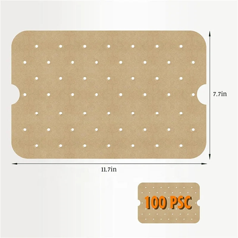 New 40gsm Double-Sided Disposable Paper Liner for Air Fryer Perforated Square Ninja Foodi XL Smart FG551 6-in-1 Indoor Grill
