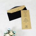 Personalized Gold Foil Logo Greeting Card Luxury Black Velvet Envelope Fancy Textured Velvet 'Thank You' Rectangle Paper