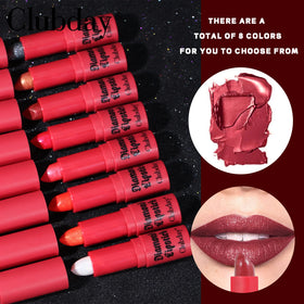 Clubday 8 Color New Sext Matte Black Velvet Lip Gloss Lipstick Non-fading Non-sticky Cup Pearl Diamond Lipstick