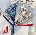 GLS025 Custom logo  Print Silk Scarves 90*90cm Square Silk Scarf