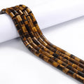 6x8mm Yellow Tiger Eye Rose Quartz Lepidolite Aventurine Picture Red Jasper Long Cylinder Tube Stone Beads for Jewelry Making