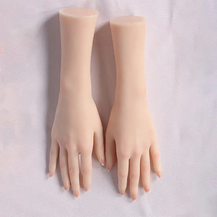 Highly Simulated Artificial Hand Model for Display Jewelry Photography Manicure Platinum Silicone Realistic Fake Hand Model