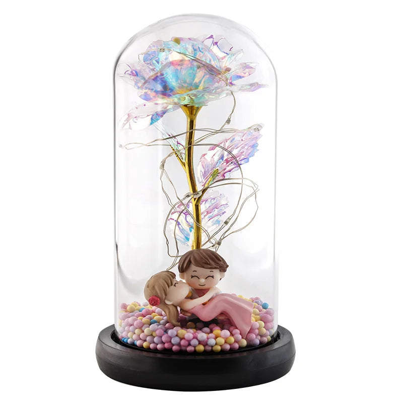 Valentine's Day Christmas Proposal Creative Gift New Products 24 Gold Foil Flower Couple Style Glass Cover