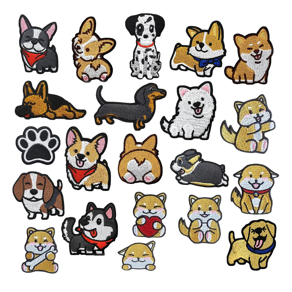 Yiwu Wintop Adorable Pet Theme Puppy Dog Design Iron on Embroidered Kids Clothes Bag Patches