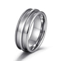 MACHO Jewelry Customized Bohemian Style 8MM Double Channels Tungsten Blank Core Ring for Inlay with 2.5mm Grooves Domed Unisex