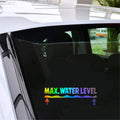 MAX.WATER LEVEL Funny Stickers Car Window Bumper Removable Vinyl Decal Gift Die Cut Decals Laptop Window Glass