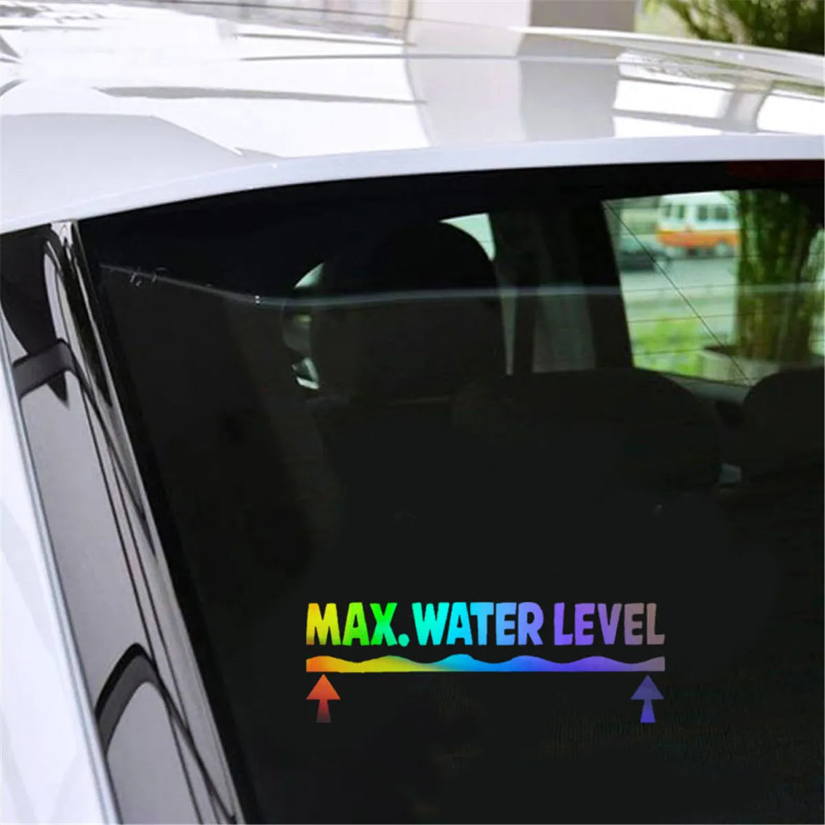 MAX.WATER LEVEL Funny Stickers Car Window Bumper Removable Vinyl Decal Gift Die Cut Decals Laptop Window Glass