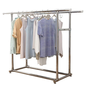 Multi-Purpose Stainless Steel Foldable Clothing Organizer Storage Rack for Shoes and Clothes in Bathroom Living Room Single Tier