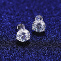 CZCITY VVS 5mm and 6.5MM Earing Lady Diamond 1Carat Moissanite Rhodium Plated 925 Silver Moissanite Earrings