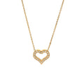 Women's Trendy 18K Gold Plated Stainless Steel Necklace Waterproof Fashion Jewelry with Hollow Cubic Zircon and Link Chain