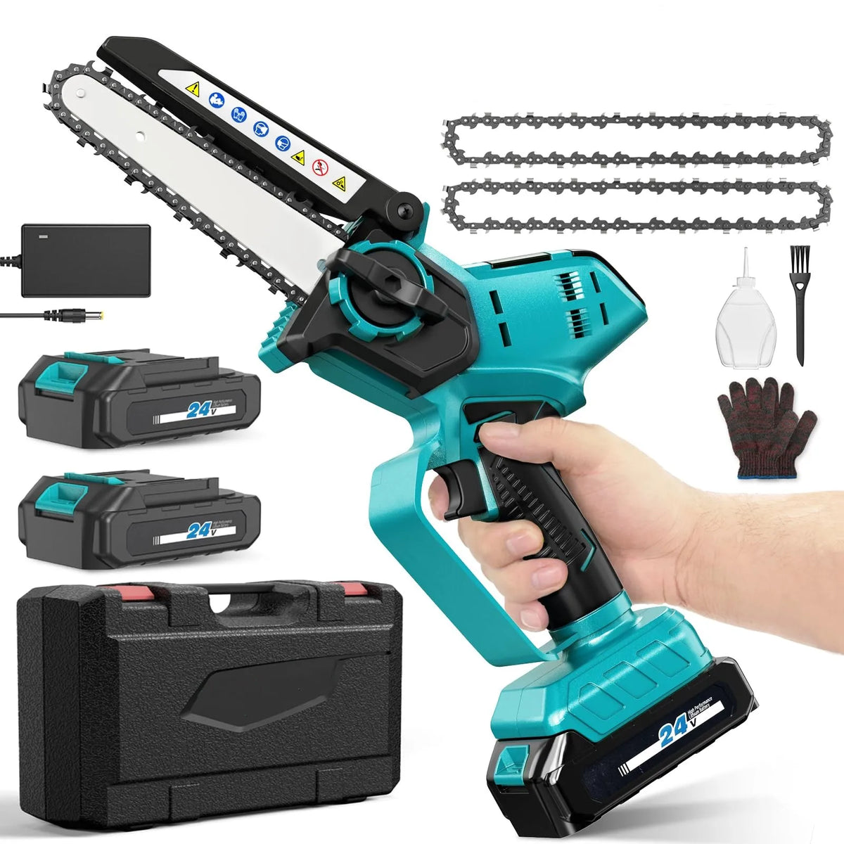 Hot Sale 8 Inch Mini Cordless Battery-Powered Chainsaw with OEM Support DIY Grade for Backyard Garden Tools