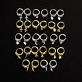 Fashion Jewelry 925 Sterling Silver Heart Cross Star Moon Bead Ball Round Disc Eggplant Chili Zircon Gold Plated Hoop Earrings