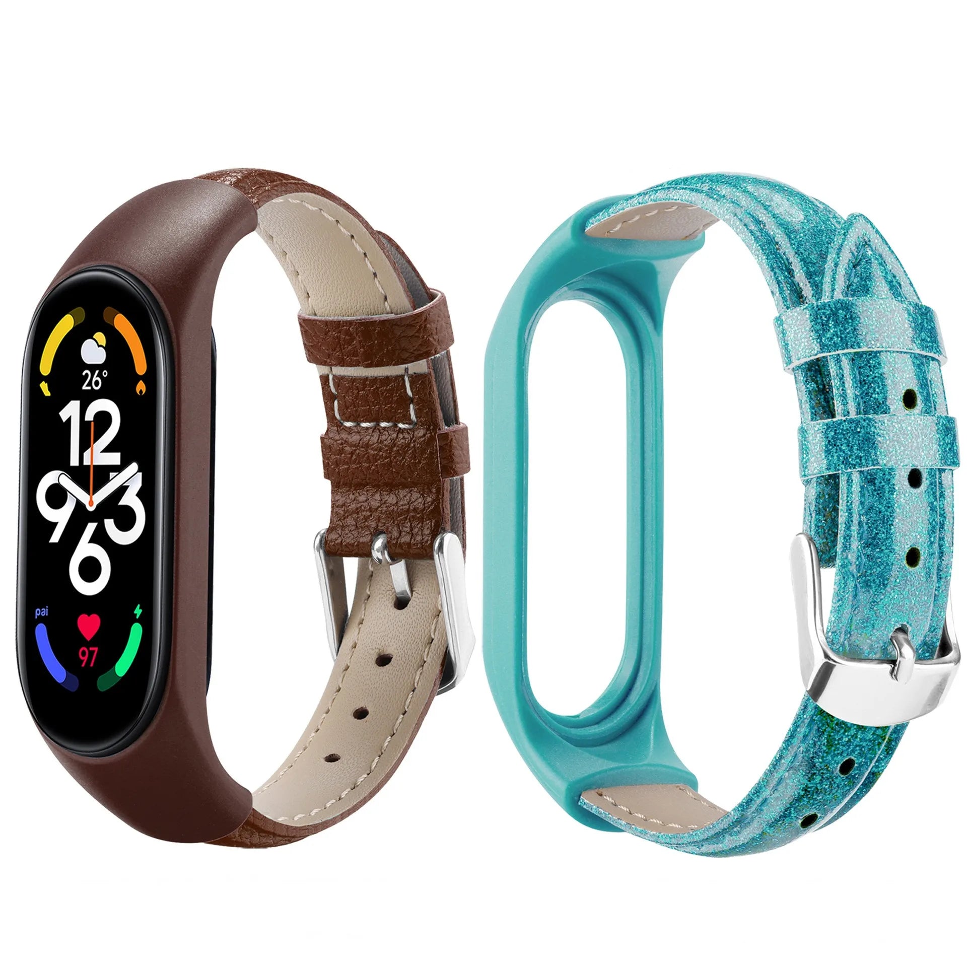 Forwelleny Factory Leather Wrist Strap Bracelet for  Mi Band 3 4 5 6 7 Strap Wristbands Smart Accessories