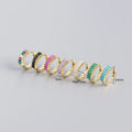 2024 NEW 925 Sterling Silver rainbow Rectangular Shape with Cz Diamond  Hoop Earrings for Women Jewelry