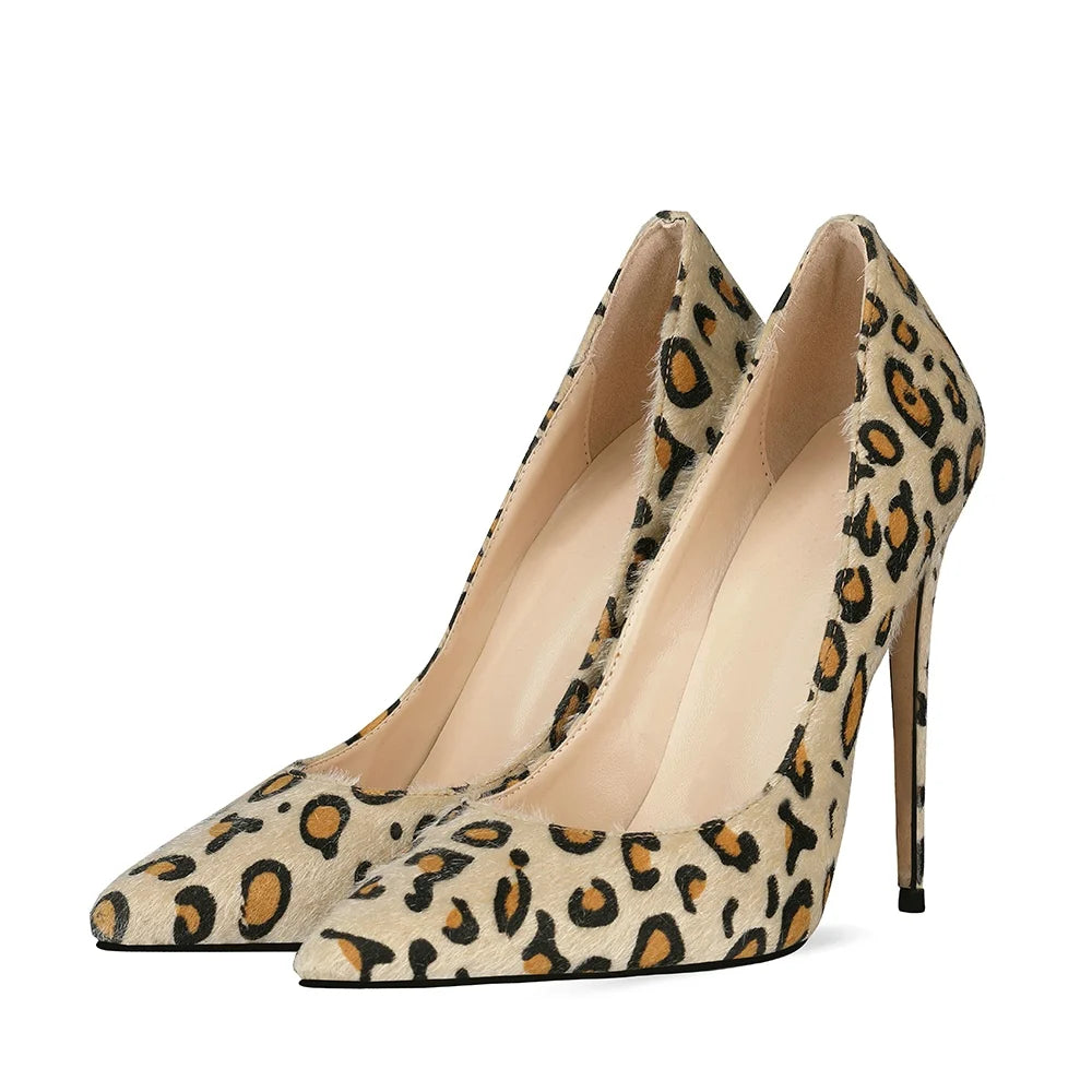 Sexy High Heels Stiletto Shoes Women Leopard Leather Shoes Latest Fashion Women's Shoes