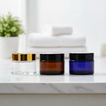 Best Seller CAPOT Brand 20g 30g 50g Clear Amber Cosmetic Skincare Glass Cream Jar with Screw Cap and Screen Printed Design