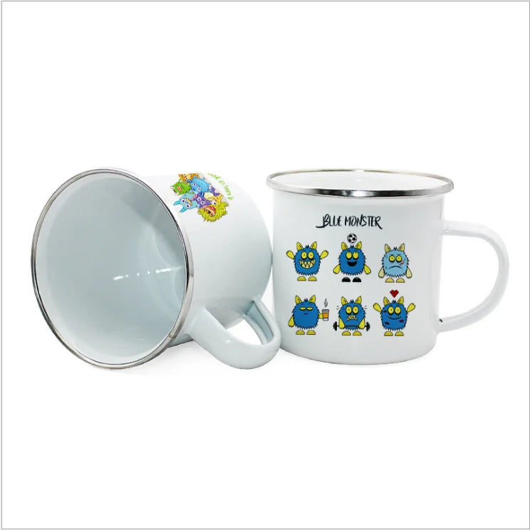 Blanks Sublimation Enamel Cup Coffee Mug With Stainless Steel Sublimation Blanks 2021tumbler 12 Oz White Mugs Travel Modern