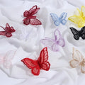 Wholesale Cute 3D 5cm Double Layer Organza Butterfly Embroidery Patch Applique for Kids Clothing