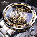 Winner Transparent Fashion Luminous Gear Movement Royal Design Men Top Brand Luxury Male Mechanical  Wrist Watch