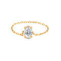 Chris April in Stock 316L Stainless Steel Oval Solitaire Zirconia Gold Plated Chain Ring