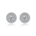 ED1365 Real 925 Sterling Silver Luxury Simple Cubic Zirconia Stud Earrings for Women Round CZ Wedding Statement Jewelry Gifts