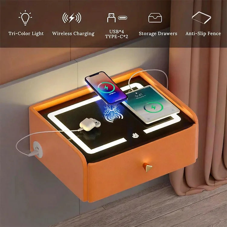 Smart Storage Smart Side Nightstand Table Bedside Table Bedroom Furniture Smart Bedside Table With Wireless