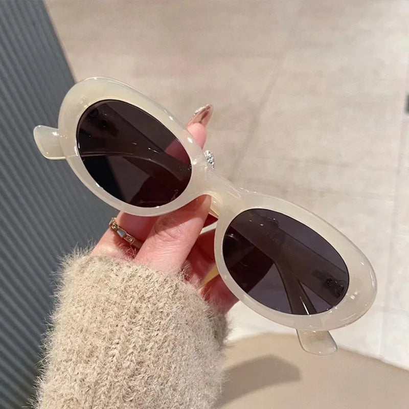 2023 Retro Fashionable Cheap Plastic Small Oval Sunglasses Outdoor Travel Personality Style Sunglasses
