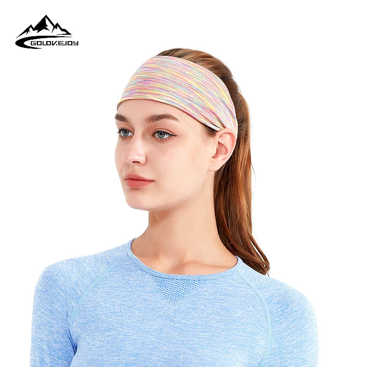 GOLOVEJOY XTJ35 Women Multicolor Thin Nylon & Cotton Sports Cycling Headband Wide Stretch Yoga Summer Outdoor 2020