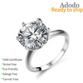 Customized Classic Six-claw 925 Silver Round Cut GRA Certified VVS 5 Carat Moissanite Jewelry Rings for Wedding Women