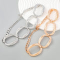 New Multi-layer Striped groove Elliptical Alloy Necklace Bracelet for Women's Retro Hip-hop Thick Chain Necklace Jewelry