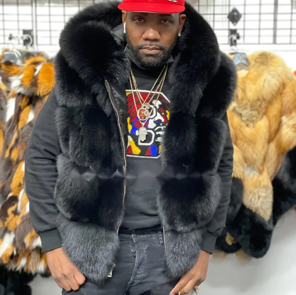 Custom Factory Supplier Elegant Warm Long Aus Kunstfell Gilet Elegant Warm Fake Fox Artificial Fur Faux Fur Vest Pelliccia