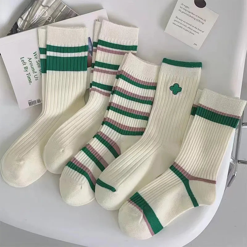 Custom Men's Women's Thick Ribs Stripe Sport Socks Quality Organic Cotton Bamboo Polyester Comfortable Slouch Animal Print for