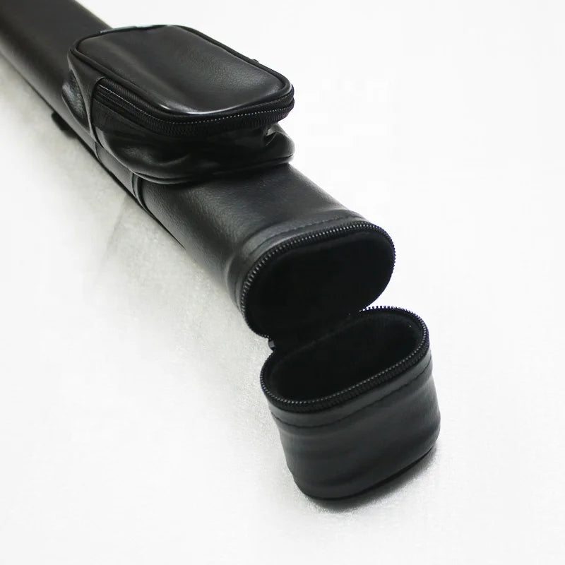 Hot Selling Classic 1B1S Black Leather 1/2 Billiard Pool Cue Case Bag MegaBDM