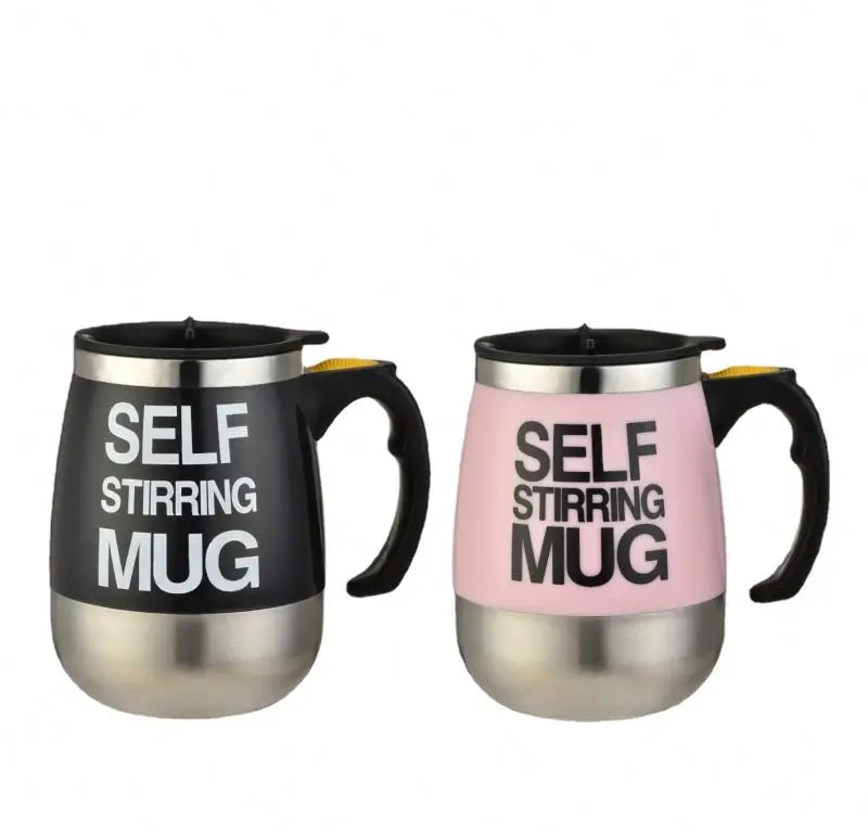 400ml Double Wall Stainless Steel Unique Auto Stirring Cup Black Smart Milk Coffee Creative Electric Self Stirring Mug