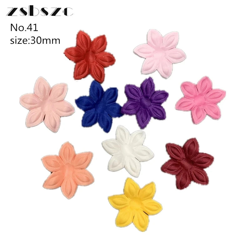 Artificial Flower Petals 30mm Petal Flower for Wedding Homedecor DIY Scrapbook Card Craft Satin Flower Applique