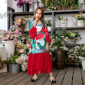 Bright Color Middle East Kids Abaya Adorable National Day Wearing Parent-Child Dress Dubai Girls Dress Abaya New Designs