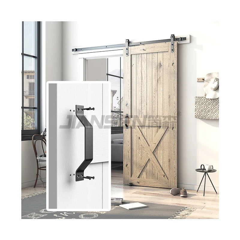 Easy Installation American Style Classical Carbon Steel Barn Door Handle With Screw for Wooden Barn Door Hardware