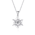 Abiding 5mm Snowflake Stone Moissanite Diamond Pendant 925 Sterling Silver Jewelry Christmas Necklace for Ladies