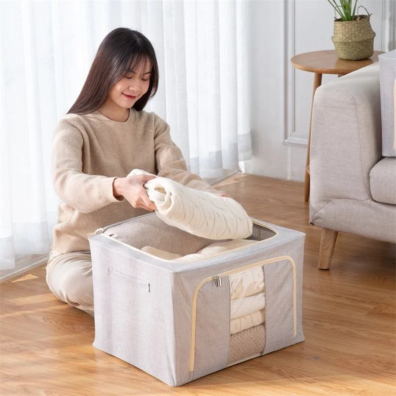 35L Hot Selling Eco-friendly Fabric Cubes Organizer Clothes Storage Organizer Foldable Storage Box for Clothes