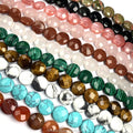 Hot Sell Faceted Coin Gemstone Beads Strand Natural Malachite Goldstone Jasper Jade Stone for DIY Jewelry Making 12 16mm 19CM