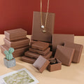 Vintage Jewelry Box Thin Ring Box Brown Necklace Earrings  Simple Bracelet Box Wholesale
