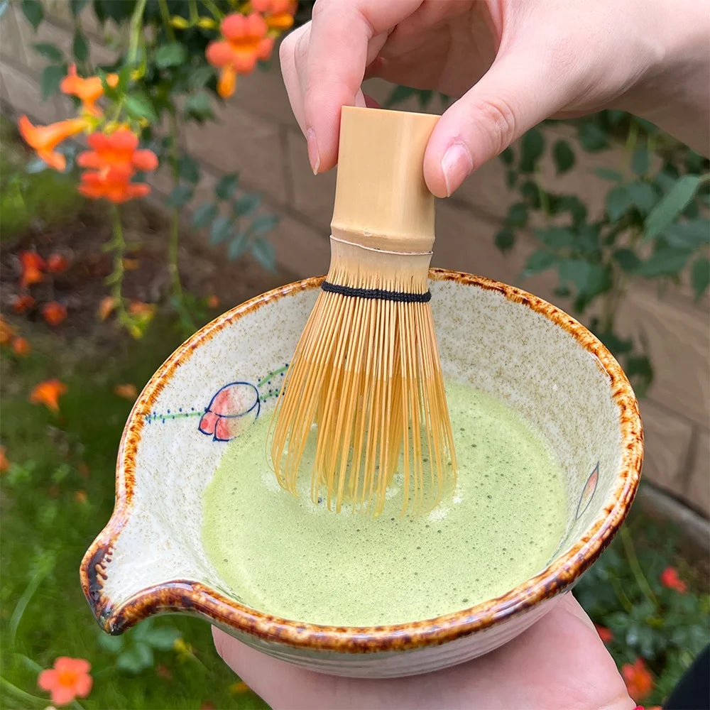 Pottery Bowl with Glaze Handmade Glaze Matcha Cup for Tea Ceremony