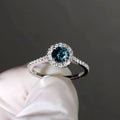CAOSHI Blue Pink White Stone Finger Rings Exquisite Cubic Zirconia Sliver Color Elegant Round Wedding Rings for Woman