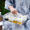 Divided Snack Fruit Nuts Veggie Tray Special Preservation Box for Kitchen Refrigerator Plastic & PET Material