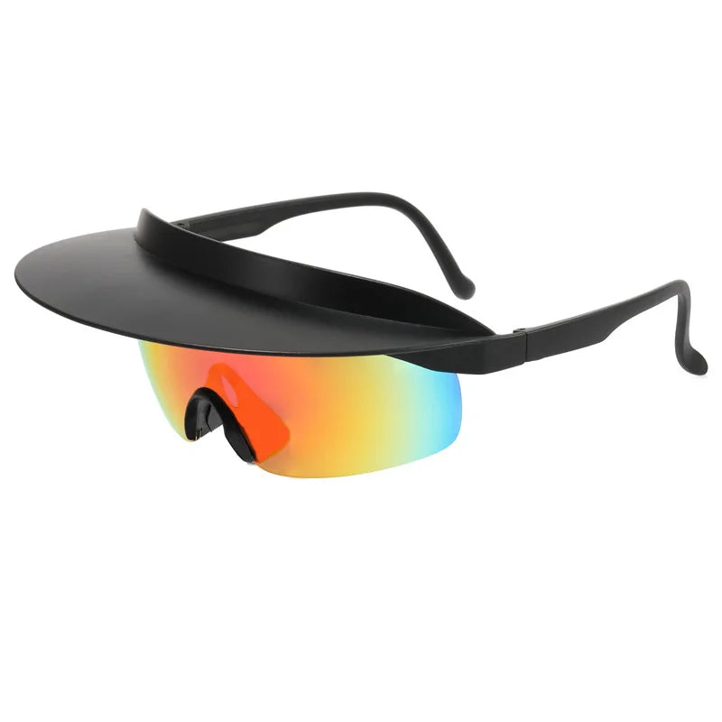 New Fashion Mirrored Color Lens Outstanding Sports Flap Sun Shades Men Plastic Sunglasses Sports Eyewear