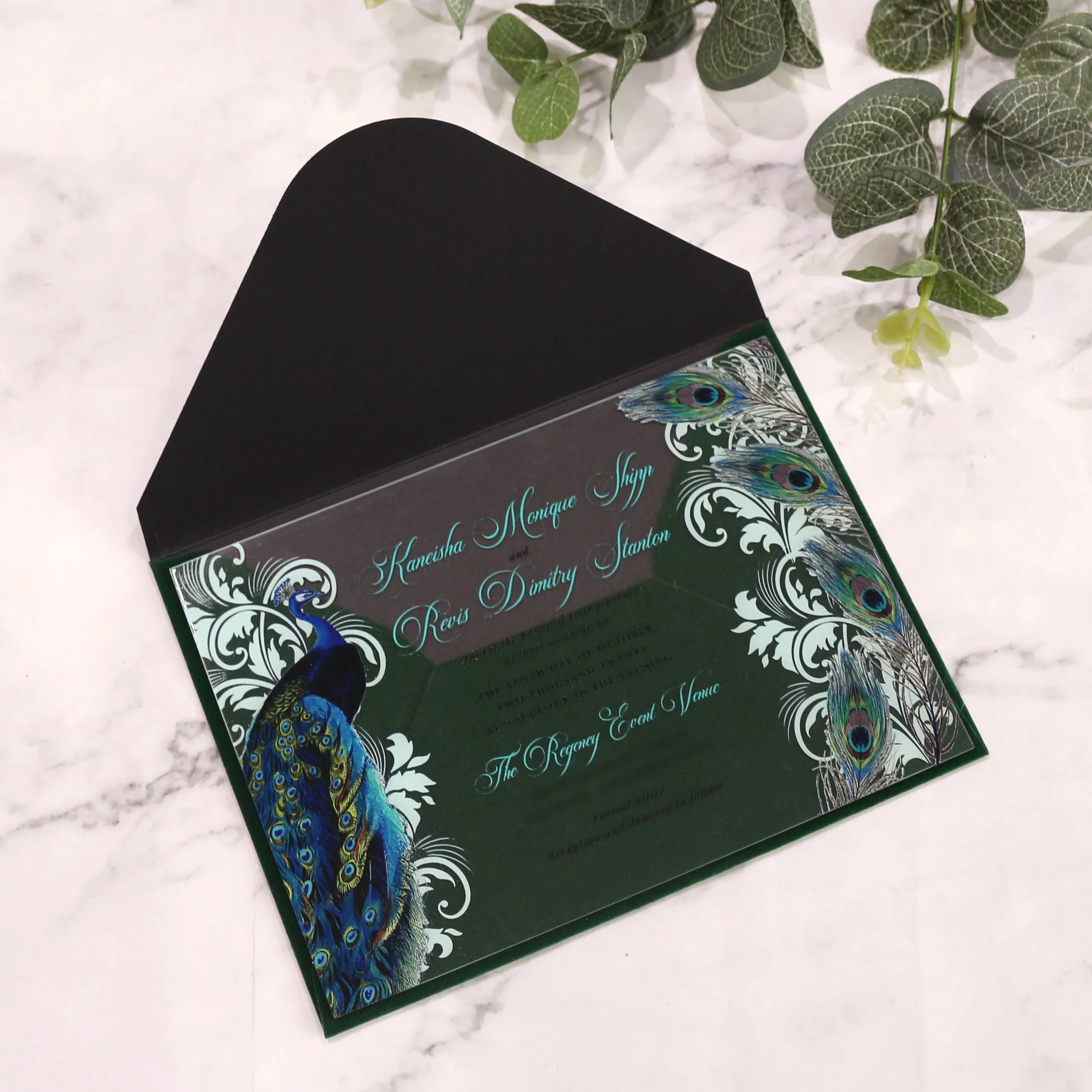 Personalized UV Printing 5X7 Inches Acrylic Lovely Party Event Invitations Luxury Elegant Clear Acrylic Wedding Invitation Cards