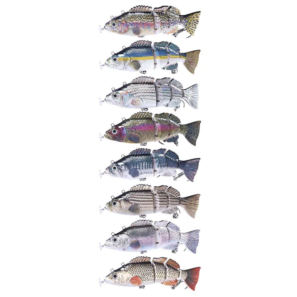 Auto Electric Lure Bait Robotic Swimming Wobbler Fishing Lures for 4-Segement Swimbait USB Rechargeable Flashing LED Lures