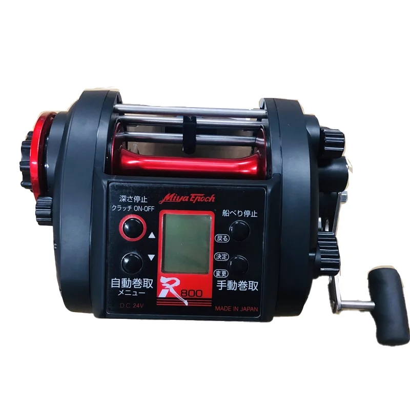 Japan Original Miya R800 75kg MAX Drag 12V Electric Reel Trolling 11 Ball Bearings Corrosion-Resistant Digital Display Fishing