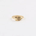 Dainty Signet Women Rings Sunshine Light Shape Stainless Steel Gold Ring