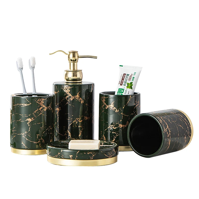 Bathroom Sets for Sale Ceramic Toilet Brush Holder Marble Bathroom Set